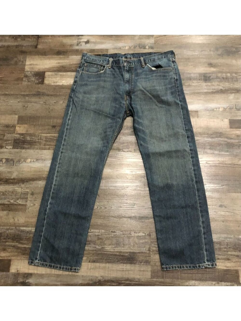Levi's 505 Regular Fit Straight Leg Mens 40x32 Cotton Blue Jeans